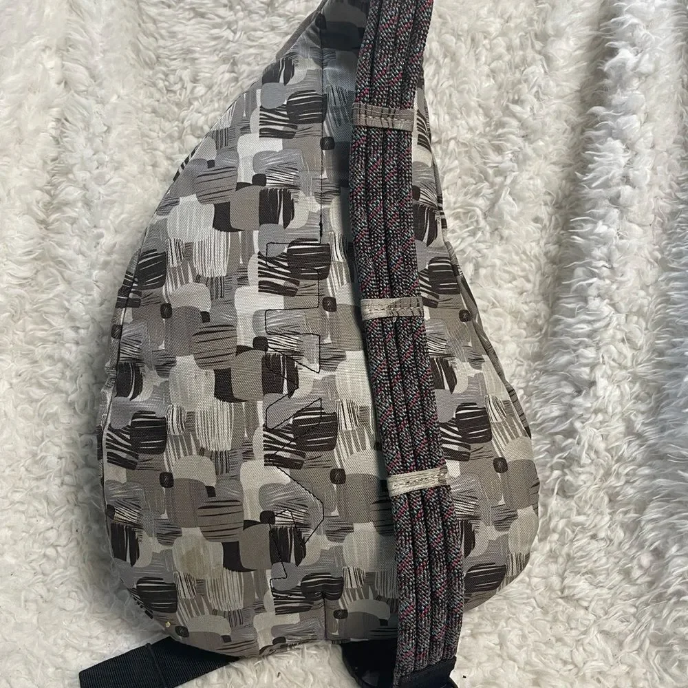 KAVU Rope Sling Bag Camouflage shades of gray.